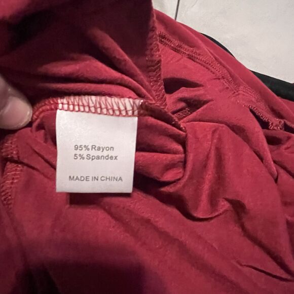 Lainab Burgundy Maroon Jumpsuit Jumper Drawstring Waist Short Sleeve Womens 2XL - Picture 10 of 11